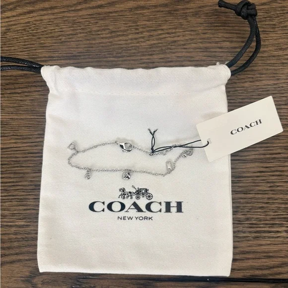 NEW COACH Signature Silver Mixed Charm Bracelet - Picture 1 of 6